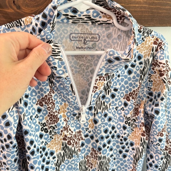 Duffield Lane Jax 1/4 Zip Performance Top Mixed Print Girls 8 - Picture 3 of 4